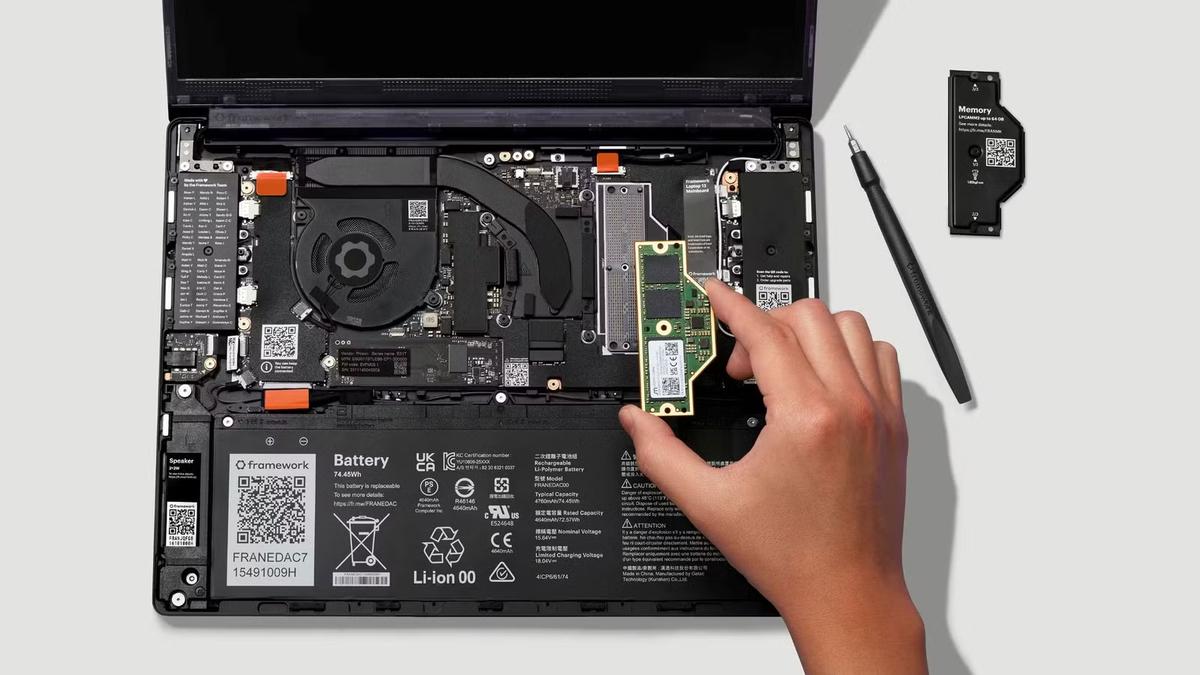 Technician working on device